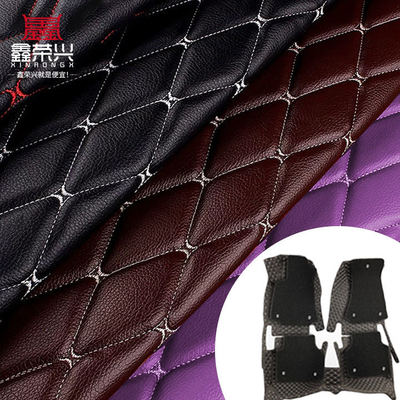 Custom 7.0mm tebal Quilted PVC Synthetic Kulit bordir Embossed Stretchy Polyurethane Foam kursi mobil kaki dekoratif sofa