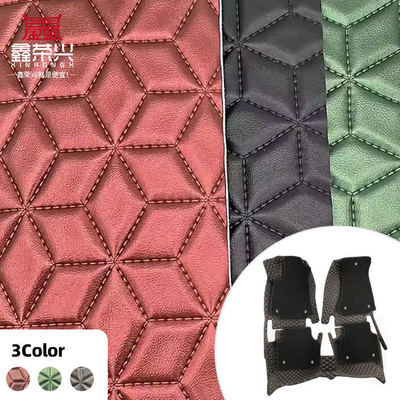 Custom PVC Diamond Embroidery Quilted Pearlly Synthetic Leather Needle Punch Foam for Car Seat Cover Sofa Kain Kulit Palsu