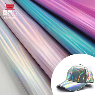 Pelangi Pu Holographic Laser Film Mirror Kulit sintetis buatan palsu Kulit sepatu Kasus Vanity Tas Handbag Kain Kulit