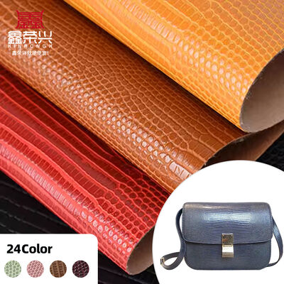 PVC Embossed Lizard Design Grain Artificial Synthetic Leather for Bag Shoes Sofa Car Wallet Decorate Belt Faux Leather Fabric
