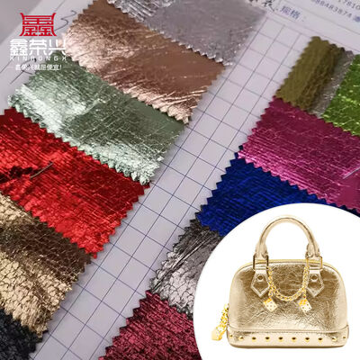 Kain Kulit Sintetis Butiran Buaya PVC Timbul Tahan Air Elastis untuk Dompet Sepatu Buku Catatan Sofa Tas Penggunaan Furnitur