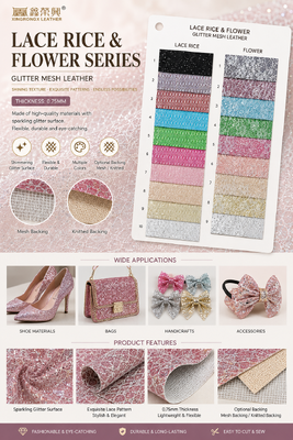 XR Glitter Synthetic Leather Pattern Rice & Pattern Bunga