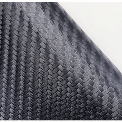 Flame Retardant Hitam Kulit PVC 0,6mm Karbon Serat Kulit Embossed