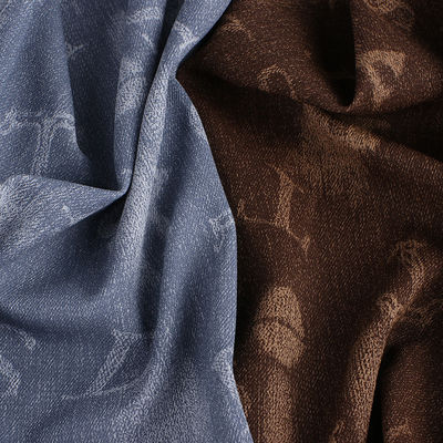 Cuci Denim PU Kulit Eco Friendly Embossed Kulit palsu ringan