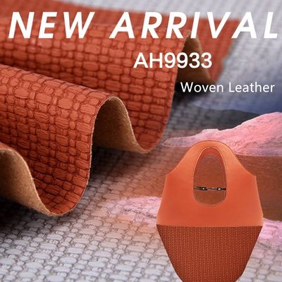 1.2mm Stylish Woven Pattern PVC Handbag Kulit Placemat Wallpaper Dekorasi Kotak kosmetik