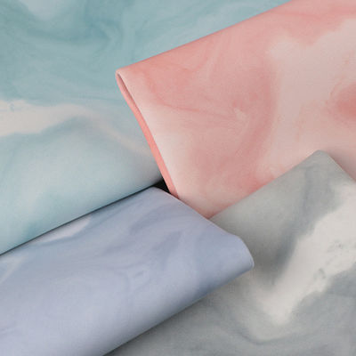 1.0mm Digital Printing Marmer PVC False Leather Brushed Bottom untuk Tas