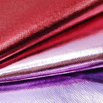 Kotak Pengemasan Kulit Saffiano Cross PVC Metallic Film Kulit Palsu Proyek