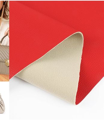 Tas tangan Lychee PU Kain Kulit Palsu Berbasis Air Kulit PU Bebas Solvent