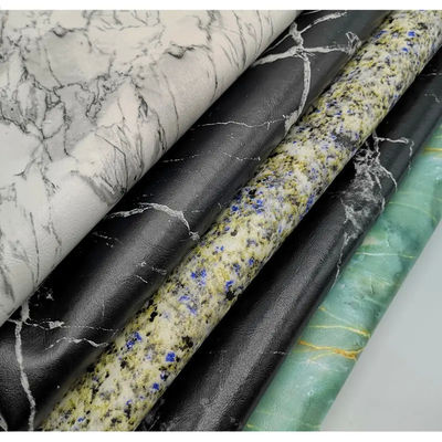 0.7mm Waterproof PU Synthetic Leather Fux Matte Marble Pattern