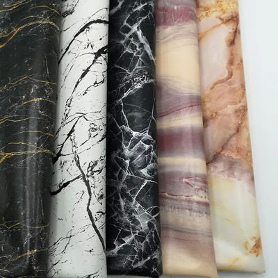0.7mm Waterproof PU Synthetic Leather Fux Matte Marble Pattern