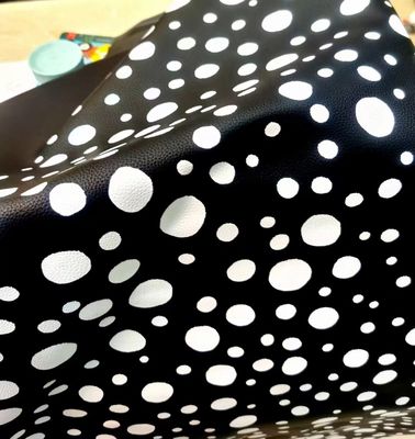 Polka Dot PU Fux Kulit Lembut Sikat Bagian Bawah Polyurethane Kain Kulit