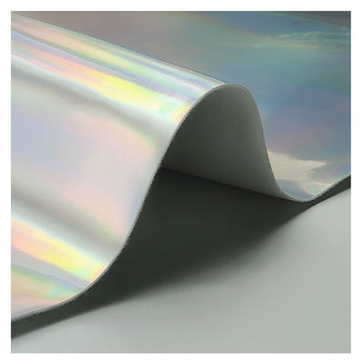 Laser Mirror PU Kulit Dan Kulit Palsu Waterproof Gradient Reflektif Perak