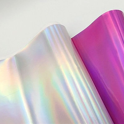 Laser Mirror PU Kulit Dan Kulit Palsu Waterproof Gradient Reflektif Perak