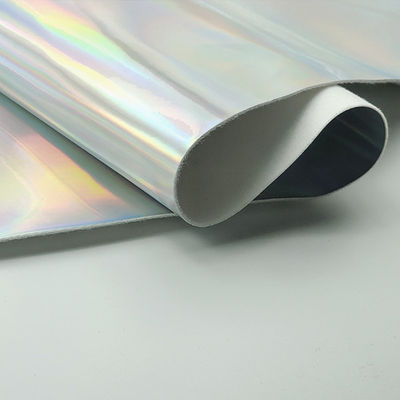 Laser Mirror PU Kulit Dan Kulit Palsu Waterproof Gradient Reflektif Perak