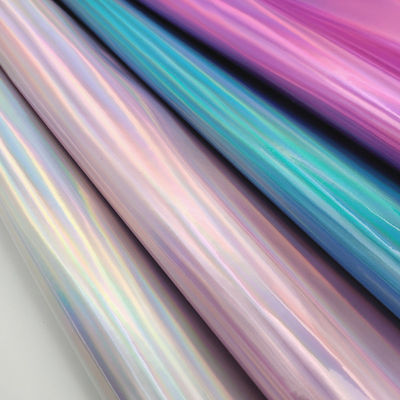 Laser Mirror PU Kulit Dan Kulit Palsu Waterproof Gradient Reflektif Perak