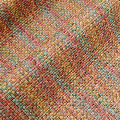 0.8mm PVC Kulit Untuk Tas Embossed Pelangi Tenun Kain Kulit Palsu