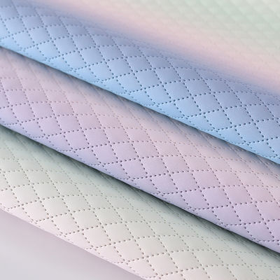 Tas Tangan Tulis PU Kain Kulit Tekstur Pelangi Gradient Diamond Grid