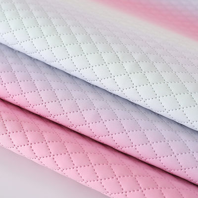 Tas Tangan Tulis PU Kain Kulit Tekstur Pelangi Gradient Diamond Grid