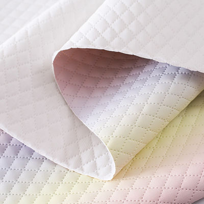 Tas Tangan Tulis PU Kain Kulit Tekstur Pelangi Gradient Diamond Grid