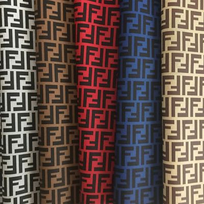 Cetak Double F Letter PVC Tas Kulit Palsu Dompet Dompet Kasus Telepon Paket Kado Kotak Kain Kulit