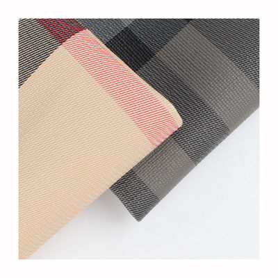 Klasik Plaid Cetak Kulit Palsu Untuk Kantong Kulit sintetis dirajut PVC