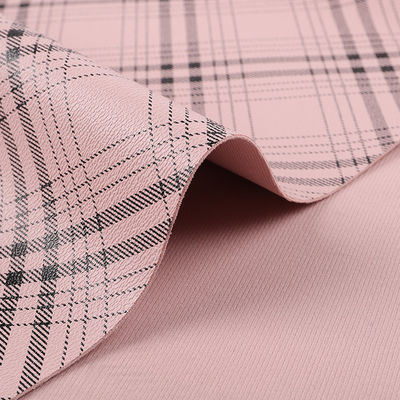 Tas Plaid Bergaris Cetak PVC Kain Kulit Palsu Karnis Tahan Goresan