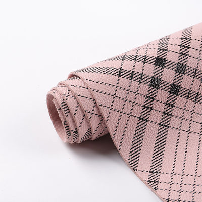 Tas Plaid Bergaris Cetak PVC Kain Kulit Palsu Karnis Tahan Goresan