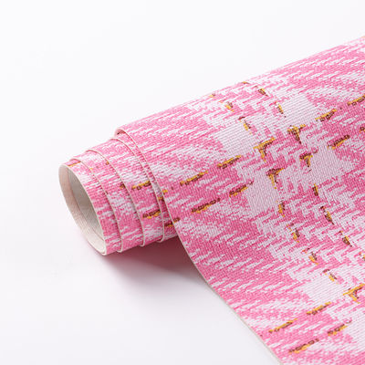 0.7mm Synthetic PVC Kulit Untuk Tas Ditcetak Emas Benang kisi