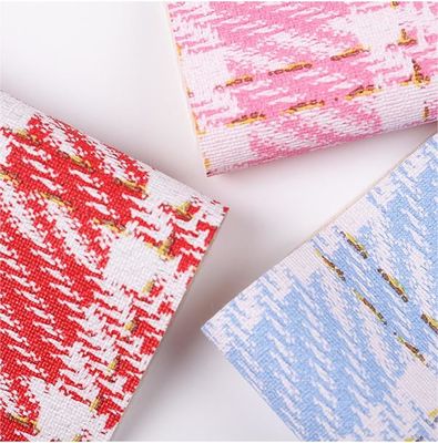 0.7mm Synthetic PVC Kulit Untuk Tas Ditcetak Emas Benang kisi