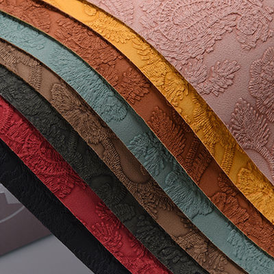 3D Retro Floral Kulit PVC Goresan Untuk Tas Kemasan Kotak Dekoratif Kain Placemat Kulit Palsu