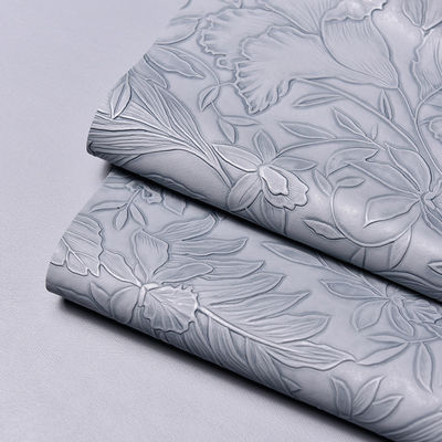 3D Retro Floral Embossed PVC Kulit Sikat Bagian Bawah Untuk Tas Kemasan Kotak Dekoratif Kain Placemat Kulit Palsu