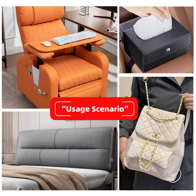 3mm tebal PVC Quilted Sponge Suede tekstur kulit palsu anti goresan tahan air untuk sofa dekoratif furnitur aksesoris