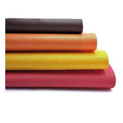 Kulit Sintetis Buatan PVC Cross Grain untuk Dompet, Kemasan, Sepatu, Buku Catatan, Kain Kulit