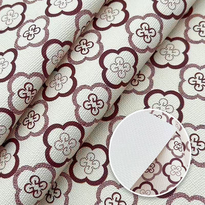 Kulit Sintetis Buatan Gaya Cetak Semanggi Empat Daun PVC untuk Tas Kemasan Notebook Casing Ponsel Kain Kulit Imitasi