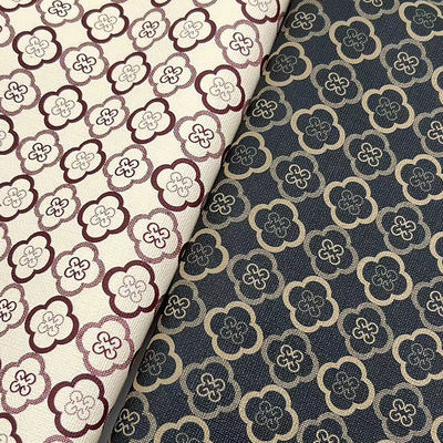 Kulit Sintetis Buatan Gaya Cetak Semanggi Empat Daun PVC untuk Tas Kemasan Notebook Casing Ponsel Kain Kulit Imitasi