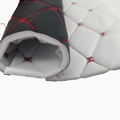 Custom PVC bordir Dilapisi kulit sintetis 6.0mm busa poliuretan untuk penutup kursi mobil sofa kain kulit palsu