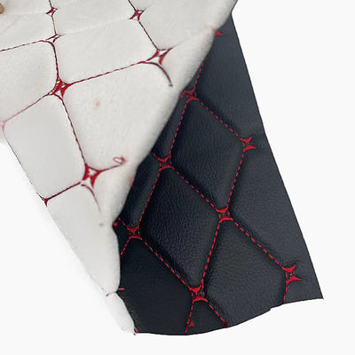 Custom PVC bordir Dilapisi kulit sintetis 6.0mm busa poliuretan untuk penutup kursi mobil sofa kain kulit palsu