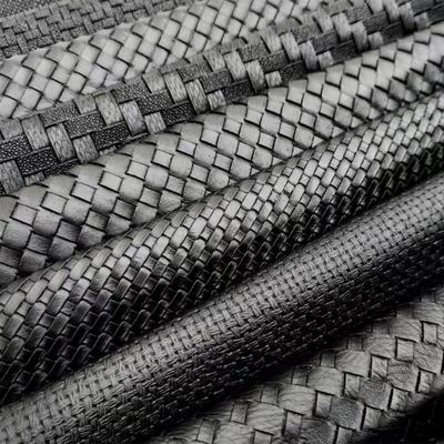 PVC Woven Pattern Synthetic Leather Embossed Bahan Kulit Palsu Untuk Sepatu Tas Furnitur Kerajinan Sofa Luar Ruangan