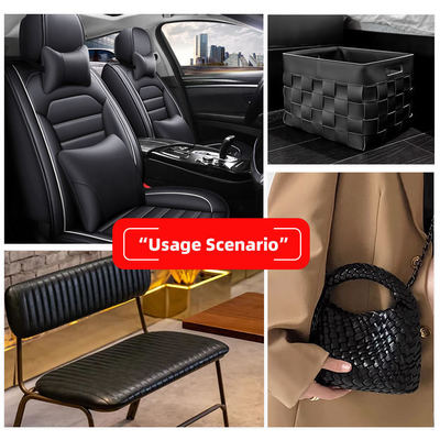 PVC Woven Pattern Synthetic Leather Embossed Bahan Kulit Palsu Untuk Sepatu Tas Furnitur Kerajinan Sofa Luar Ruangan