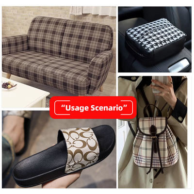 Kain PVC Tech Scottish Plaid Pattern Kulit buatan Kulit sintetis Kantong sofa Sepatu Sabuk Kursi Mobil Kain Kulit Palsu