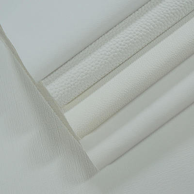 Kulit Sintetis Buatan Digital Printing Timbul Putih PVC untuk Tas Notebook Casing Ponsel Alas Meja Kain Kulit Imitasi