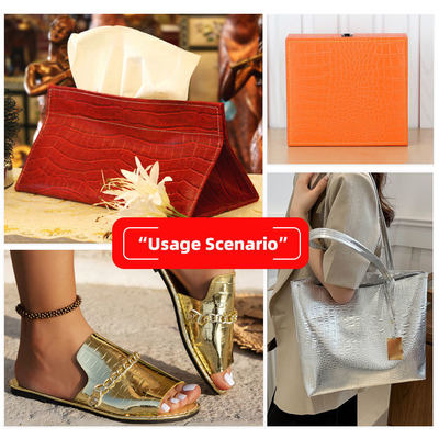 Kulit palsu berwarna cerah Kulit sintetis untuk sepatu Tas furnitur Bahan kerajinan