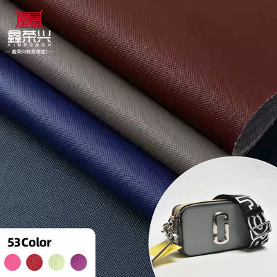 PVC Saffiano Cross Pattern Synthetic Leather untuk Furniture 54" lebar