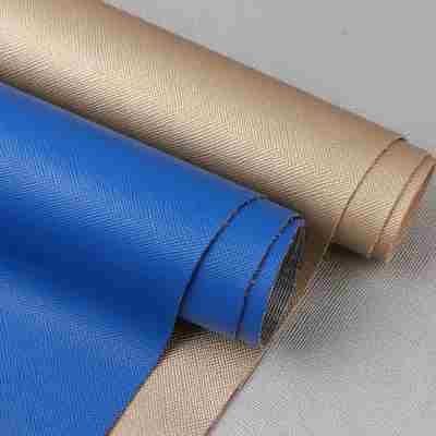 PVC Saffiano Cross Pattern Synthetic Leather untuk Furniture 54" lebar