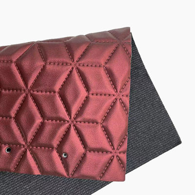 Custom PVC Diamond Embroidery Quilted Pearlly Synthetic Leather Needle Punch Foam for Car Seat Cover Sofa Kain Kulit Palsu