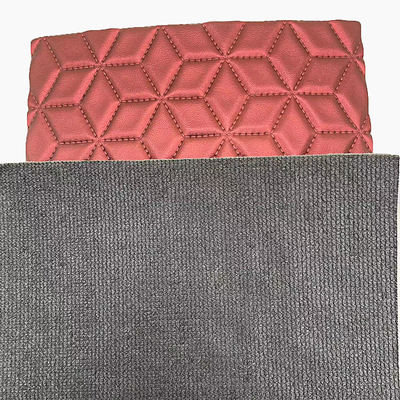 Custom PVC Diamond Embroidery Quilted Pearlly Synthetic Leather Needle Punch Foam for Car Seat Cover Sofa Kain Kulit Palsu