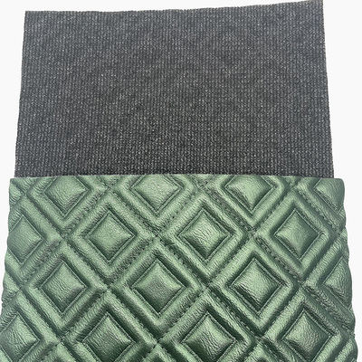 PVC Kustom Bordir Wajik Berquilting Mutiara Sintetis Kulit Sintetis Jarum Punch Foam untuk Sarung Jok Mobil Sofa Kain Kulit Imitasi
