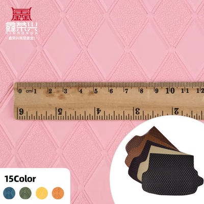 Kulit Sintetis Buatan Gaya Timbul Rhombus PVC untuk Jok Mobil, Kursi Mobil, Sofa, Dekorasi, Tas, Kain Kulit Imitasi