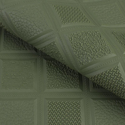 Kulit Sintetis Buatan Gaya Emboss Rhombus Antiselip PVC untuk Kaki Mobil, Jok Mobil, Sofa, Dekorasi Tas, Kain Kulit Imitasi