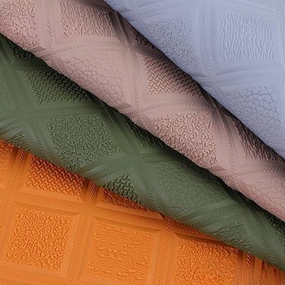Kulit Sintetis Buatan Gaya Emboss Rhombus Antiselip PVC untuk Kaki Mobil, Jok Mobil, Sofa, Dekorasi Tas, Kain Kulit Imitasi